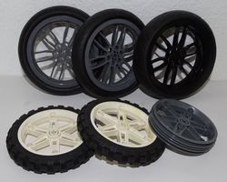 Lego Technic - Reifen und Felgen zu Motorrädern