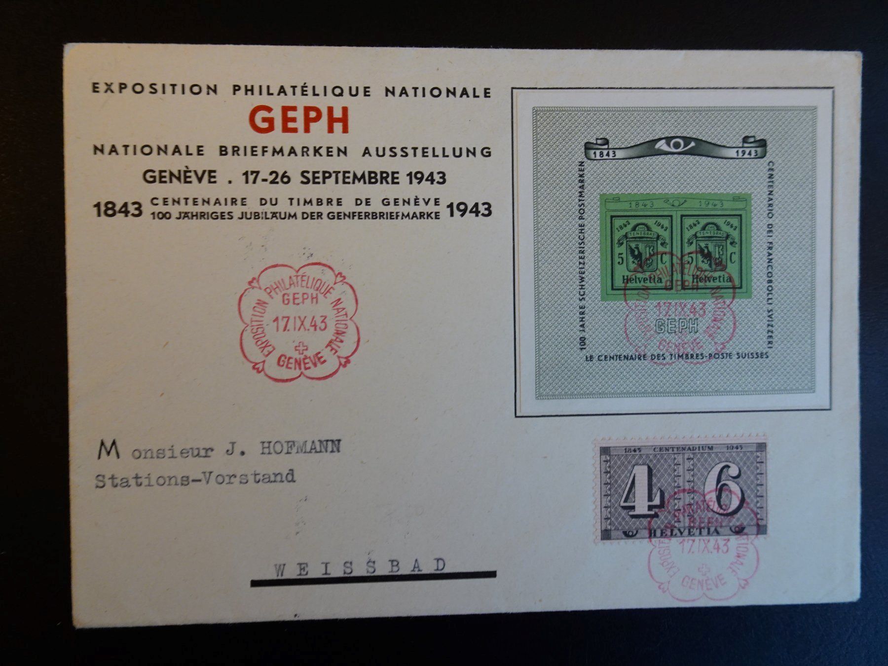 Alle Briefmarken: 17.IX.43 FDC GEPH Nationale Ausstellung – Gebraucht aus Eschenbach SG von eDaisy 4