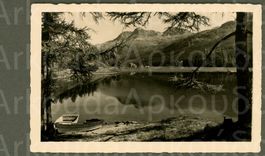AK sw Sils GR im Engadin,Uferidyll mit Waldhaus ≈1950 schön