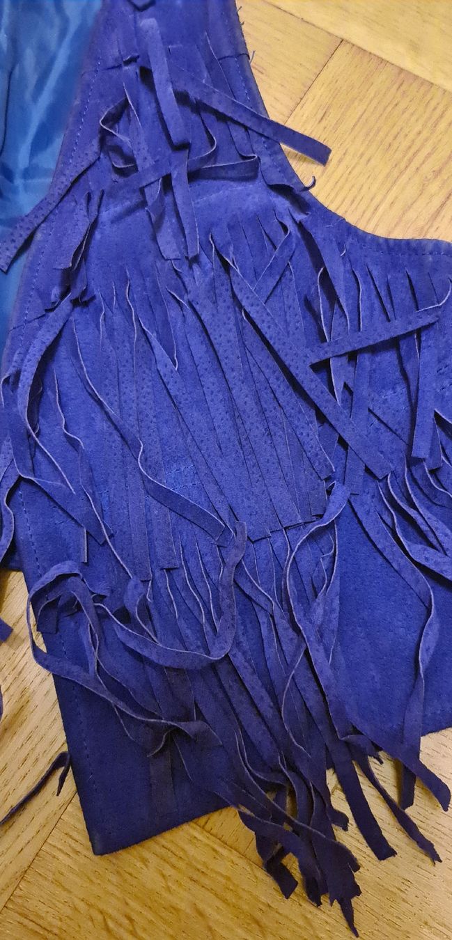 Gilet & Giacche senza maniche: Gilet en cuir daim bleu électrique taille S – Usato da Genève venduto da Saleena 2