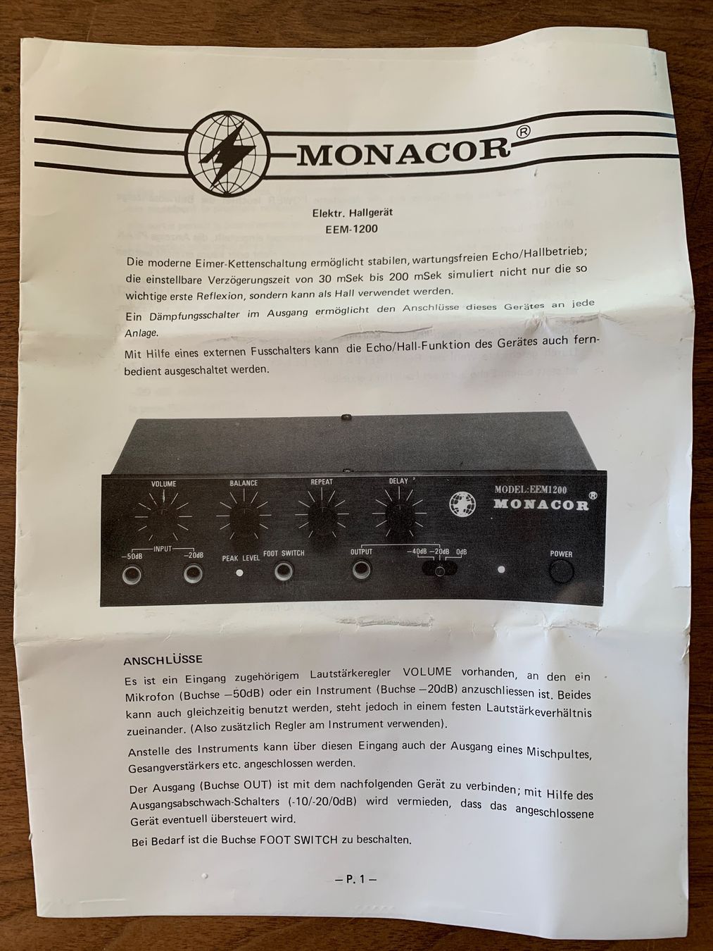 Monacor Console di mixaggio: Elektronisches Hallgerät, Retro, analog – Nuovo e nell'imballaggio originale da Wildegg venduto da Elefant42 3