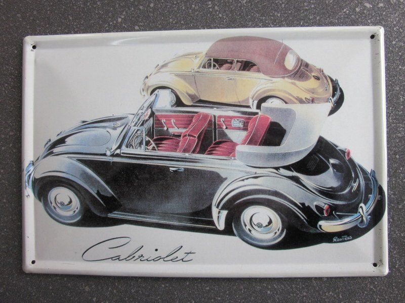 Volkswagen Insegne: Retro Blechschild VW-Käfer Cabriolet "Reuters" – Usato da Bischofszell venduto da Pfau0 3