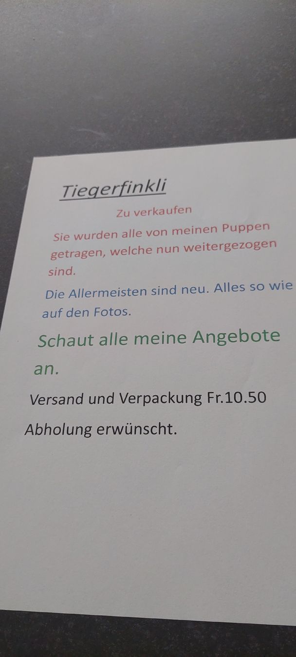 Puppen: Baby oder Puppentiegerfinkli – Neu (gemäss Beschreibung) aus Muri AG von nindo1 1