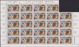 1941, Nr.253 (750 J. Stadt Bern) Bogen postfrisch **.