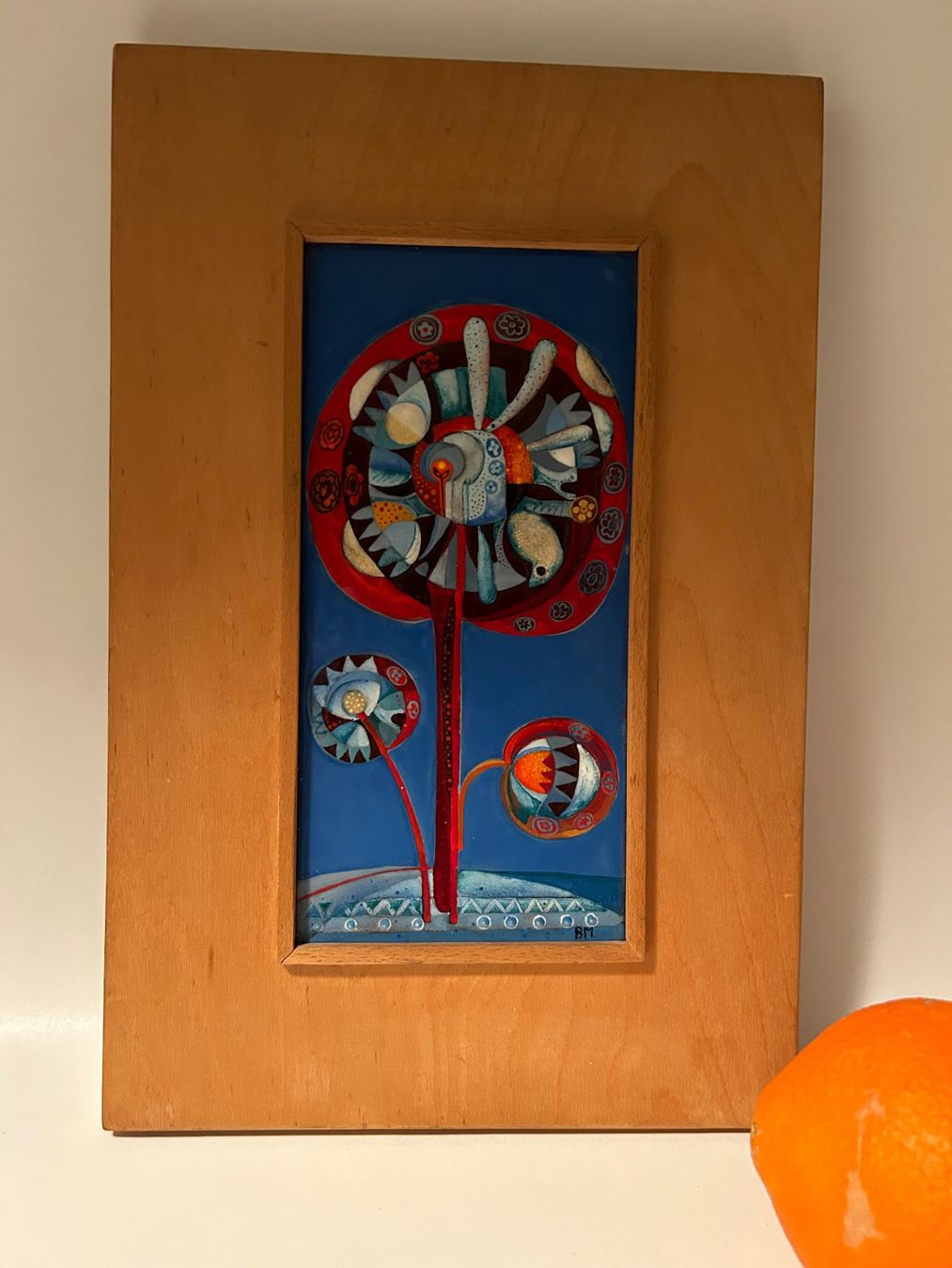 Dipinti: Bild Email abstrakte Blume Designklassiker – Usato da rotkreuz venduto da baudisch