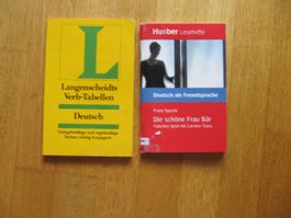 2 Deutschbücher: Hueber Leseheft + Verbtabellen Deutschkurs