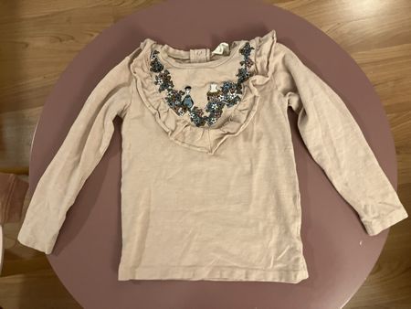 En Fant Shirt, Gr. 104, altrosa mit Blumenstickerei, Top!