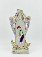 Antike Porzellan Vasenfigur Junge mit Huhn Thüringen um 1900