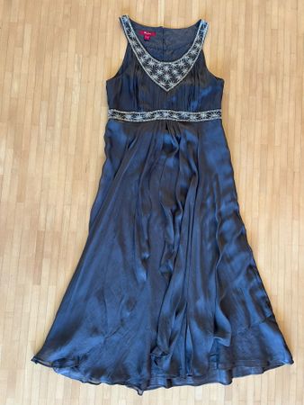 MONSOON Seidenkleid mit Angora-Bolero, Gr. 38