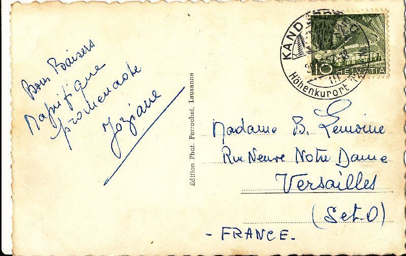 Cartoline postali: Kandersteg - von oben + 1957 TOP – Usato da Emmenbrücke venduto da teestube 1
