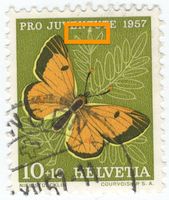 55c PJ 1957 Farfalla/dif.