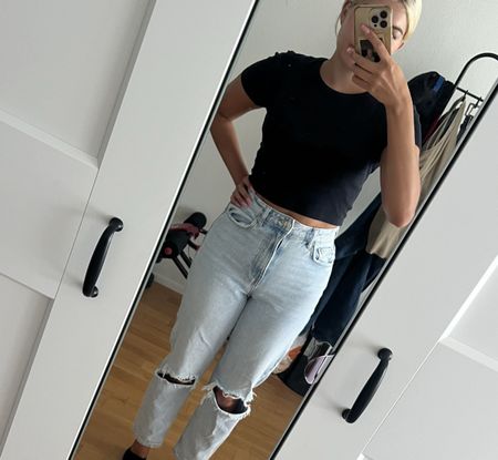 Jeans Gr. 34 helle Waschung baggy look