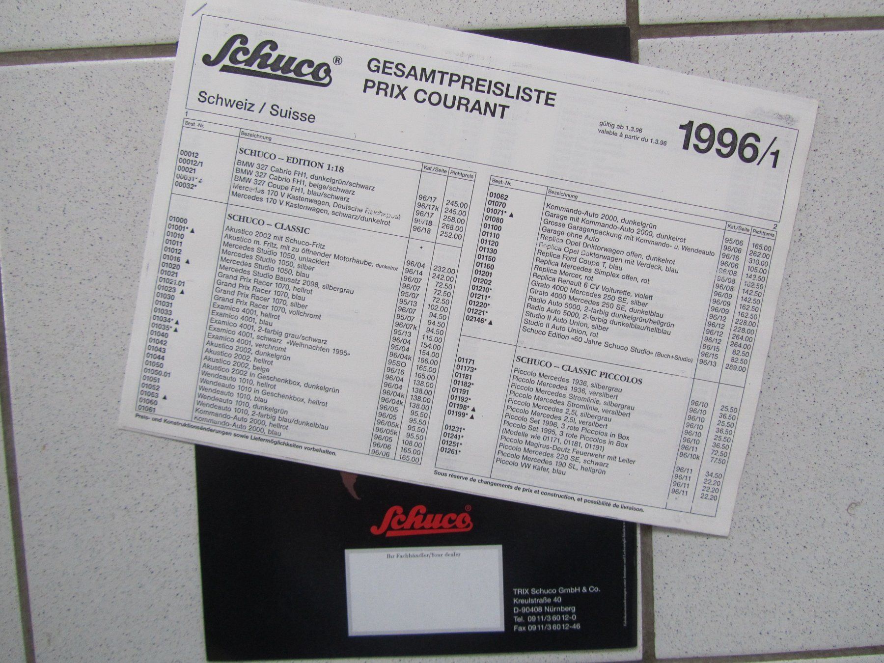 Schuco Modellautos: Schuco, Modellauto-Katalog von 1996 – Gebraucht aus Weiningen ZH von dietsch57 4