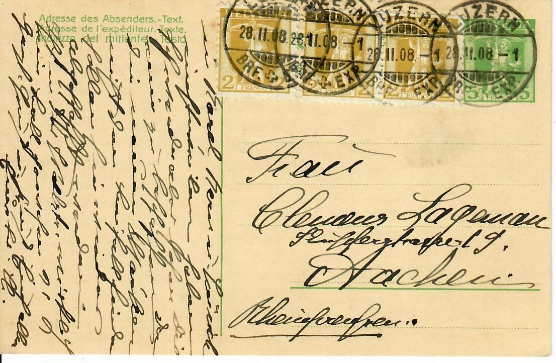 Tutti i francobolli: PK  Luzern 1908 / 4 x Tellknabe – Usato da Hochdorf venduto da Ziegel-16