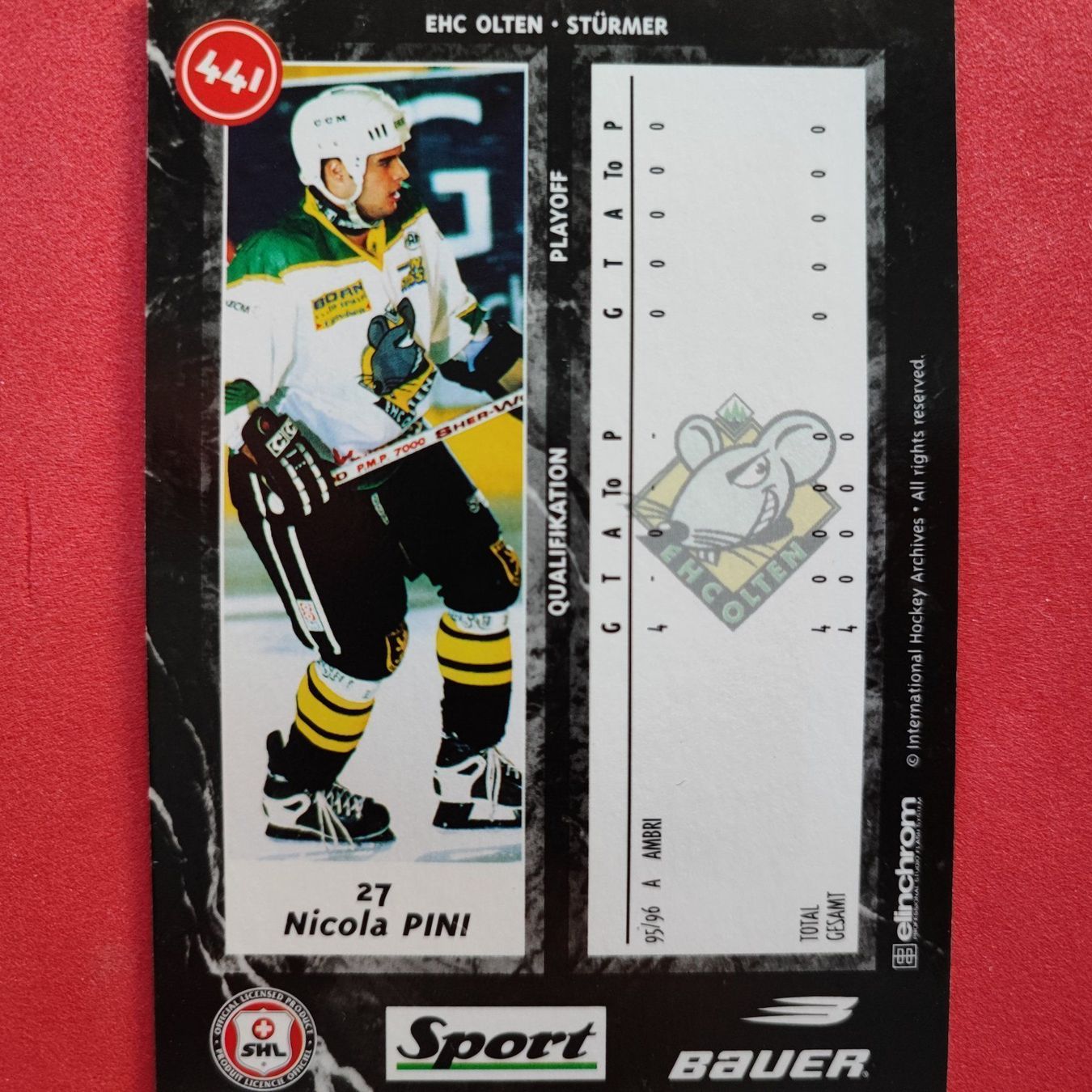 Carte collezionabili: Nicola Pini - EHC OLTEN - 1996/97 – Usato da Dübendorf venduto da kb86_MOVIE 1
