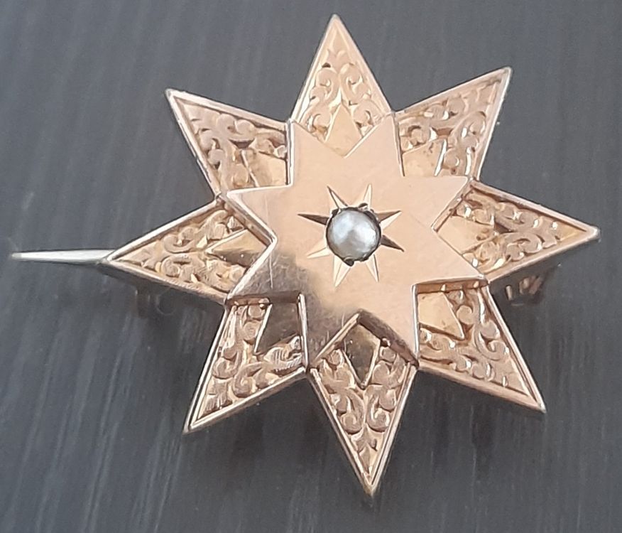 Rare Broche Ancienne Française, Métal Et Pierre, Vintage Jewellery