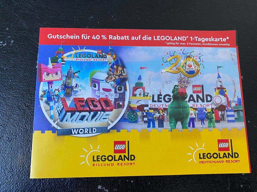 Gutschein 40 Rabatt für Legoland Deutschland / Dänemark Kaufen auf Ricardo