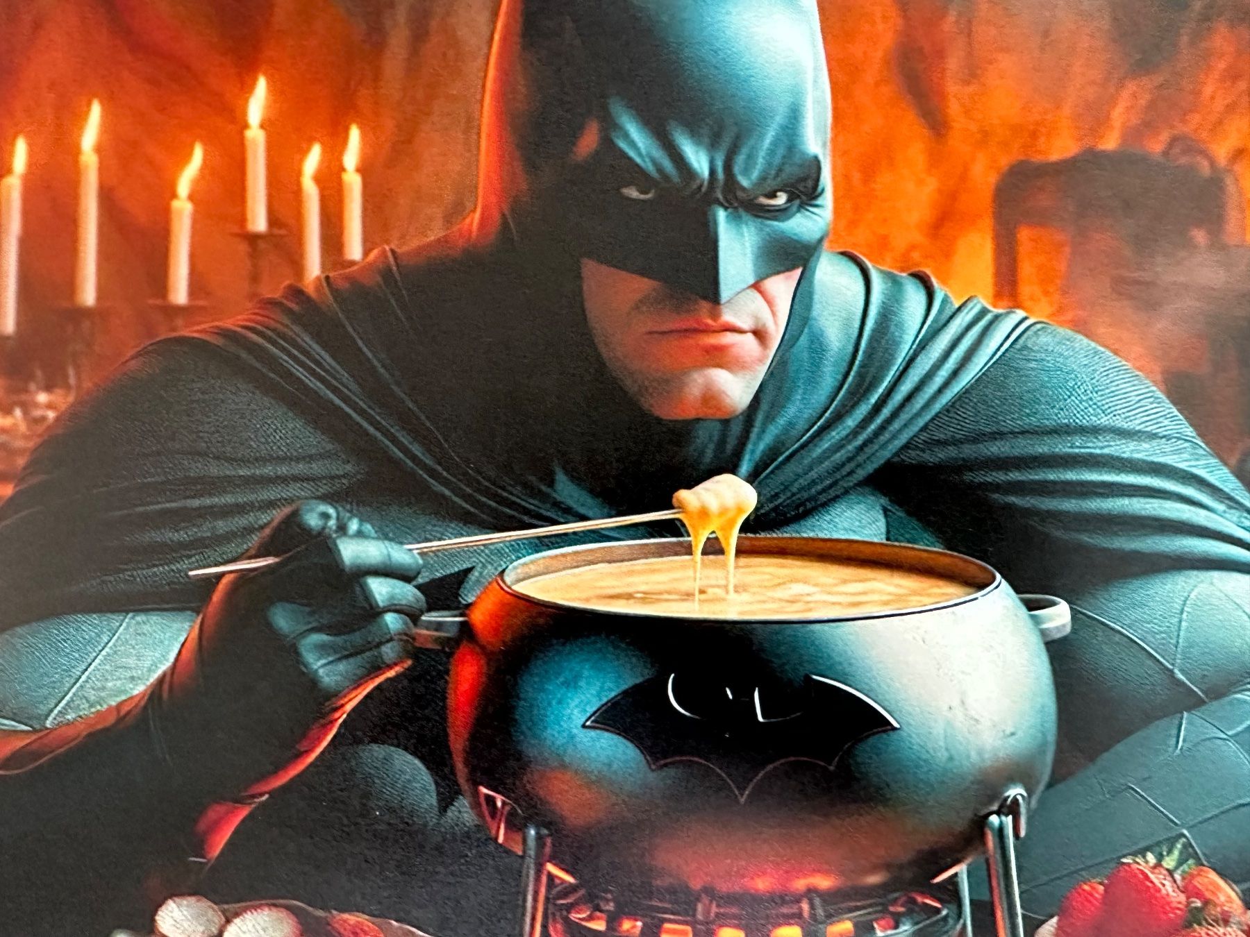 Dipinti: Bit Dancer: Batman having a Fondue  signiert 2/5 – Nuovo (secondo la descrizione) da Meilen venduto da Smgdesign 3