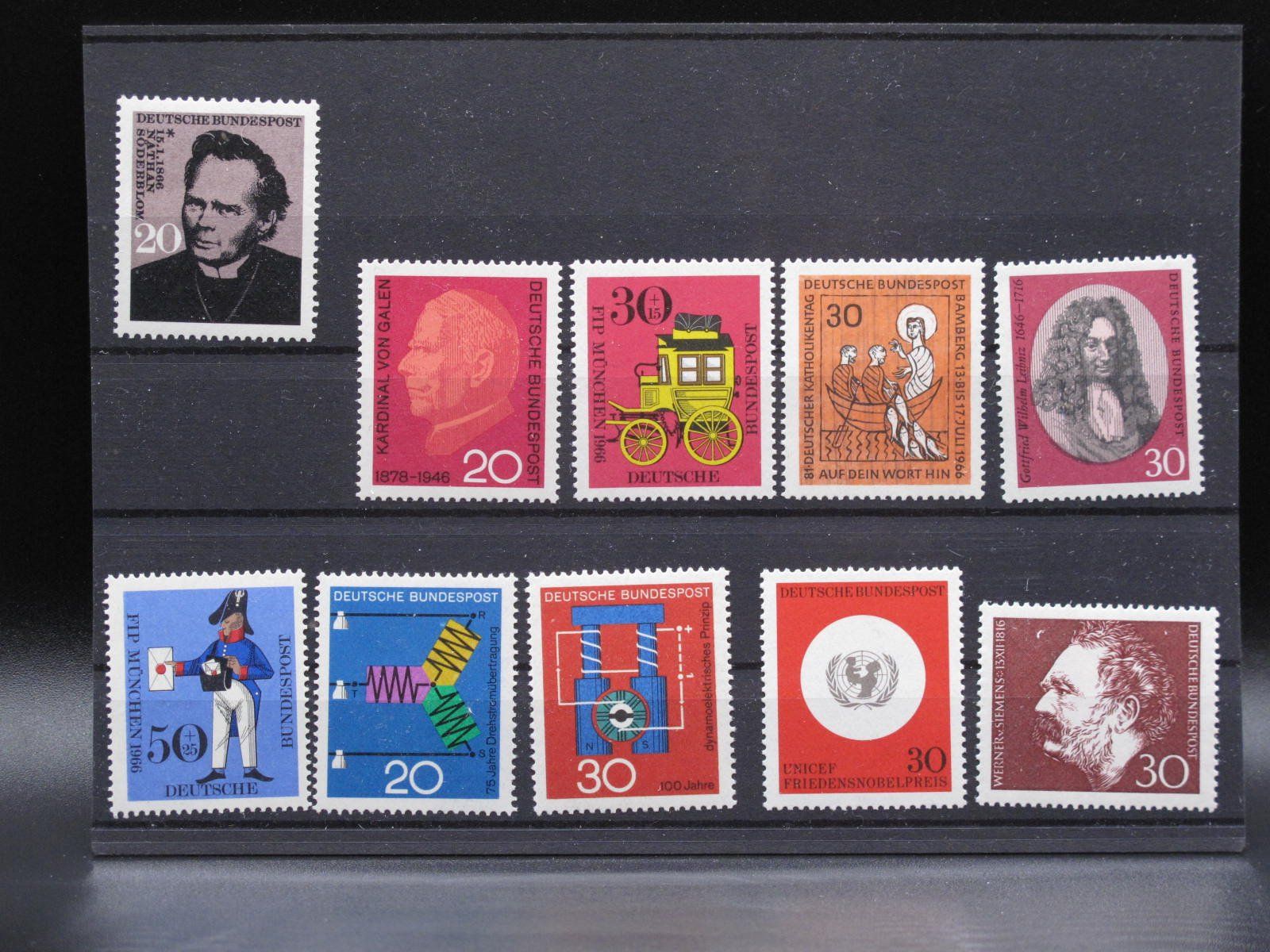 Tutti i francobolli: BRD 1966 Söderblom / von Siemens ** – Usato da Wil SG venduto da fva01