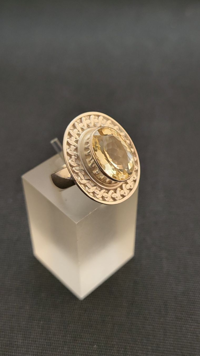 Bagues: Silberring mit Citrin – D'occasion à Basel par spinne02