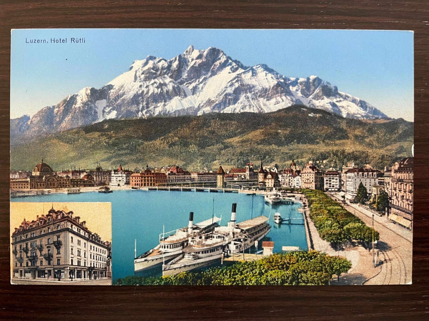 Cartoline postali: LUZERN Hotel Rütli, der Speisesaal, 2 Ansichtskarten – Usato da Wald ZH venduto da TLILEF 3