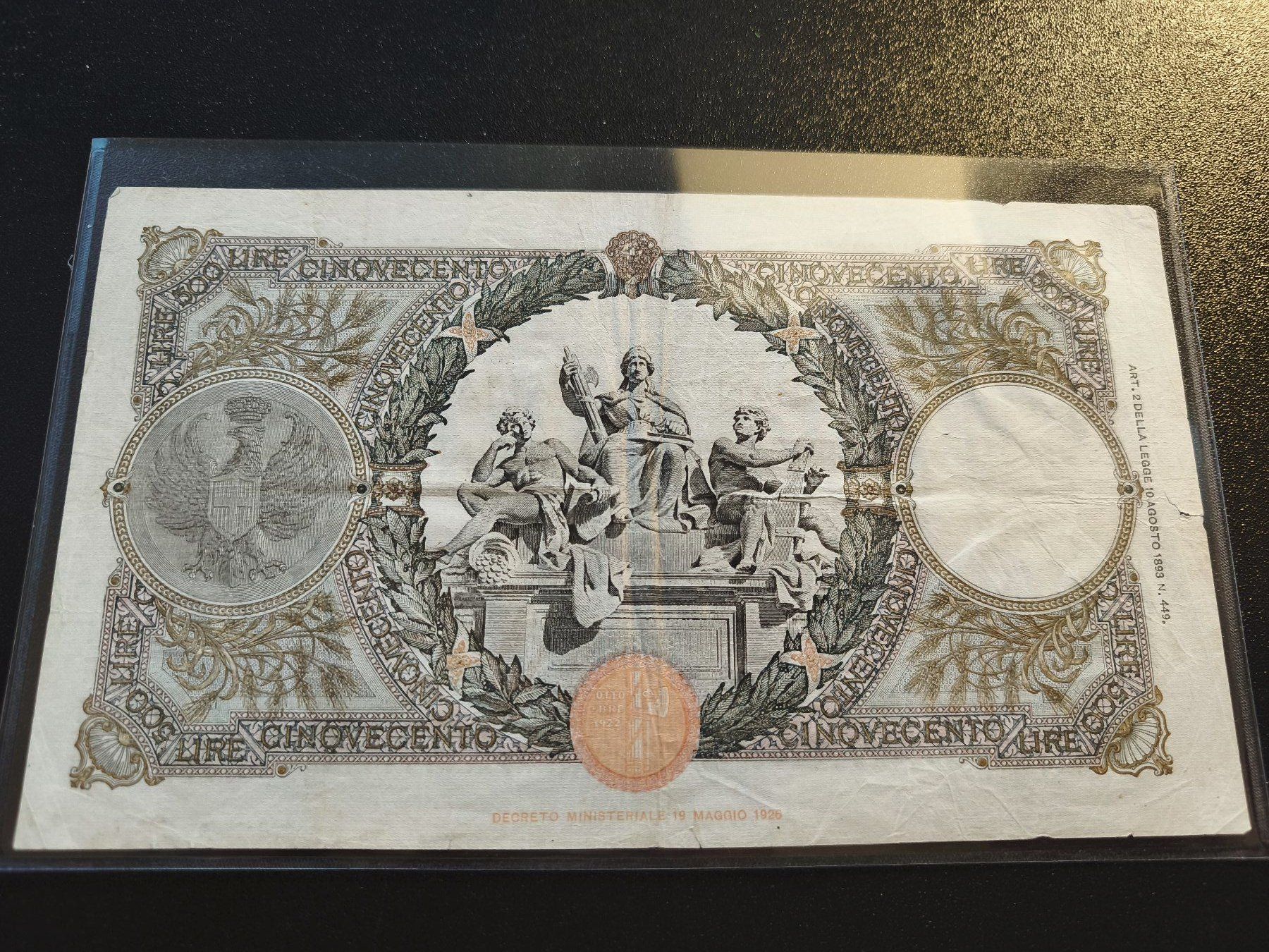 Banconote: Italia Banknote - 500 Lire – Usato da Mendrisio venduto da Dee-11 1
