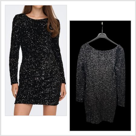 Pailletten Kleid Schwarz ✨ Partykleid Neuwertig