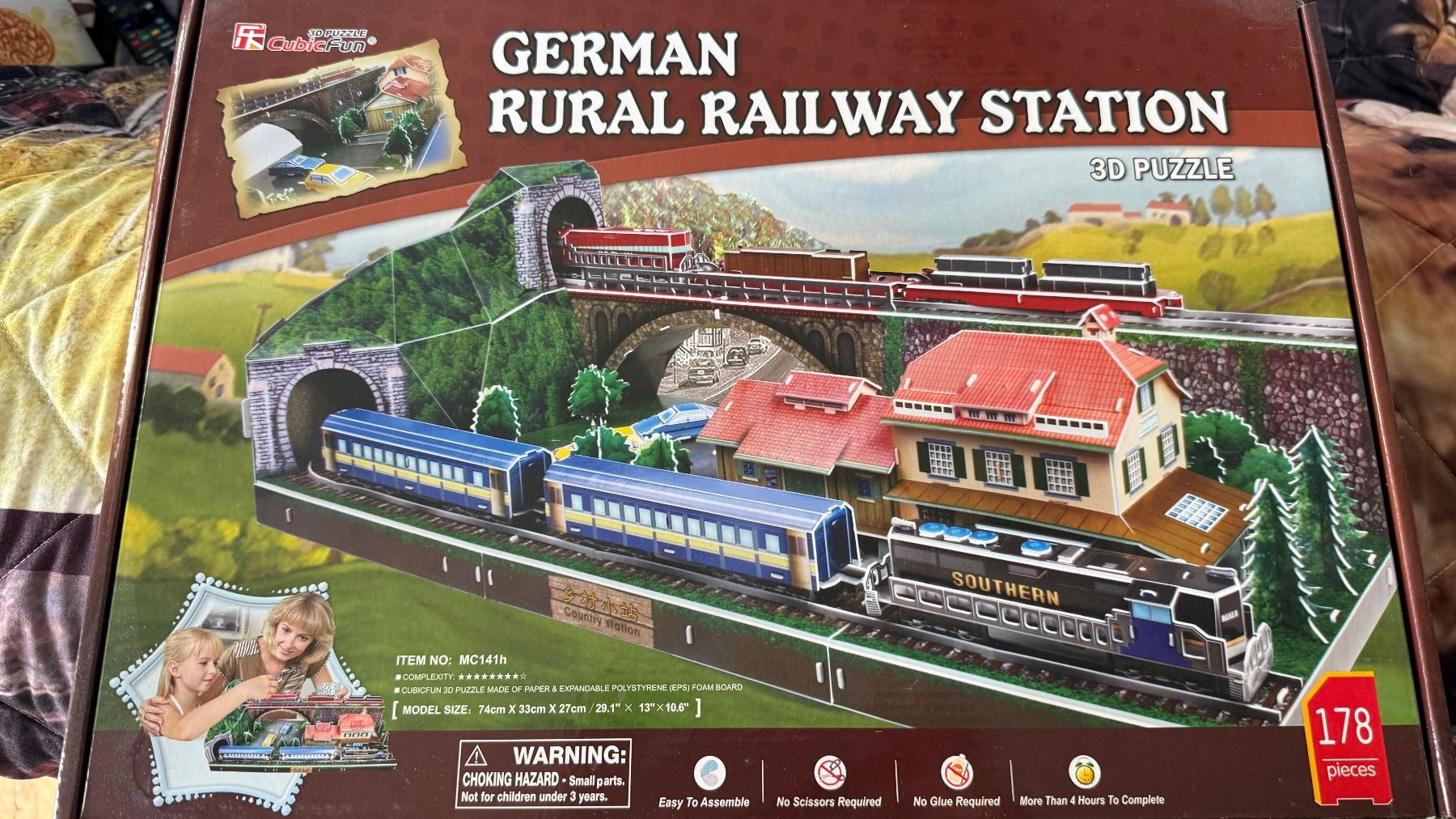 Puzzle: 3D Kartonpuzzle Bahnhof in Deutschland – Nuovo e nell'imballaggio originale da Rüti ZH venduto da Meke