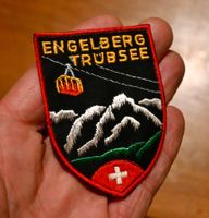 VINTAGE Badge ENGELBERG TRÜBSEE nos ST. GALLER STICKEREI