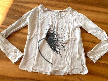 NILE schönes Seidenshirt Pusteblume weiss Gr XS