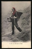 Schweiz, En route pour le village, Dame 