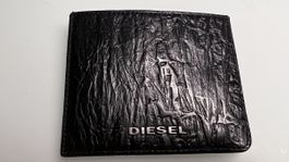 Diesel Portemonnaie schwarz aus echtem Leder NEU
