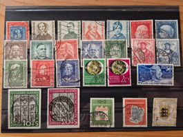 Deutschland Briefmarken gestempelt auf Karte K1 gem.Bild