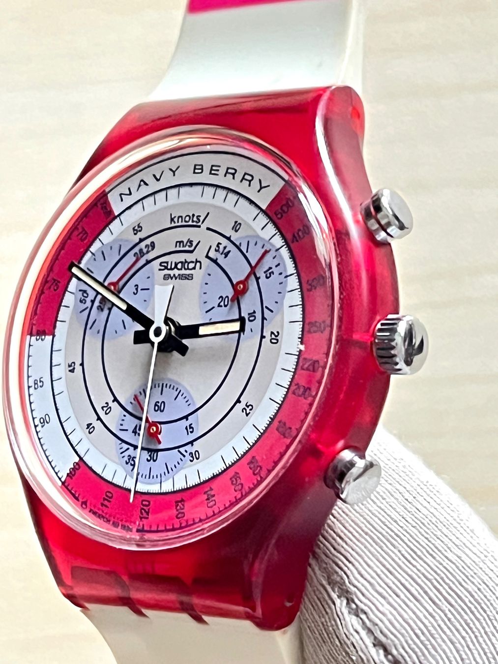 Swatch Uhren: Swatch Navy Berry Chronograph Uhr – Gebraucht aus Grenchen von chththl 2