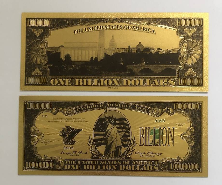 Banknoten: Goldene One Billion Dollar Note – Gebraucht aus Altstätten SG von