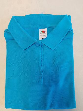 blaues Polo Shirt von Fruit of the Loom Gr. L