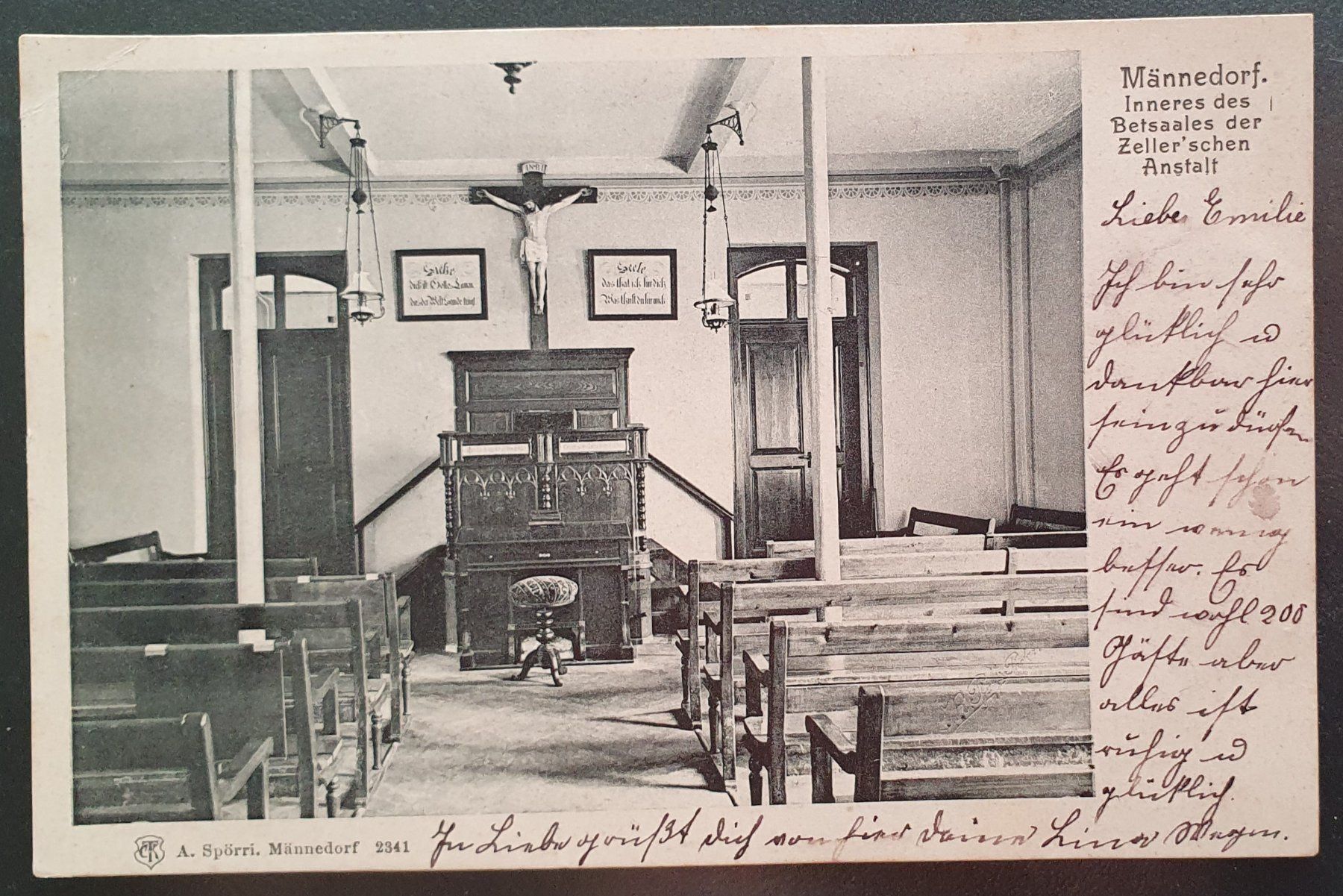 Cartoline postali: Männedorf, Betsaal Zeller Anstalt 1907 – Usato da Kreuzlingen venduto da Rschweiz1