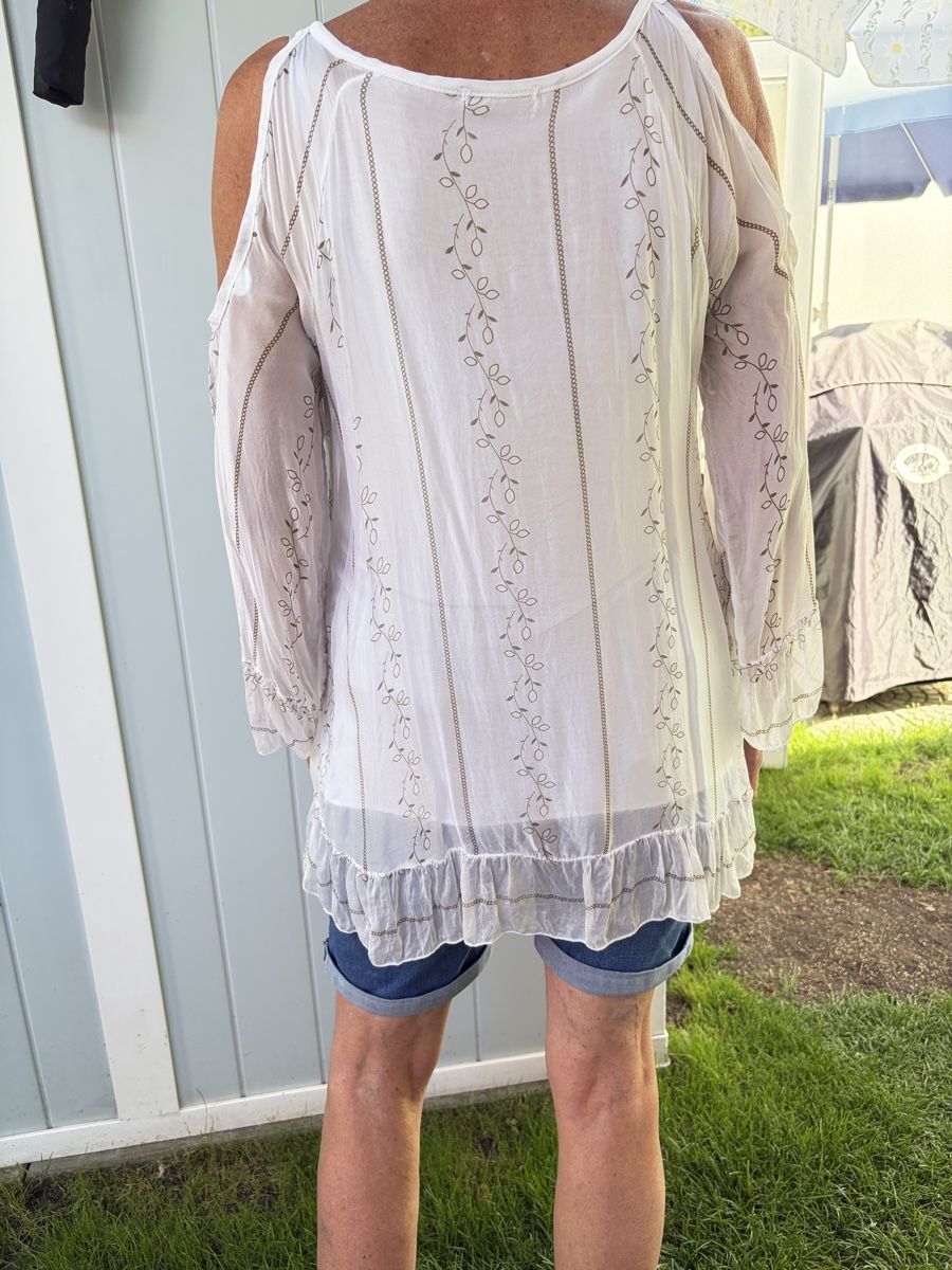Tuniche: Damen Bluse weiss, Grösse S/M – Usato da Bern venduto da Bern4you 3