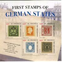 Block "Sachsendreier, 1 Kreuzer Freimarke". St. Vincent