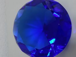 Diamant Glas blau 12 cm Neu