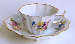MOKKATASSE & UNTERTASSE*MEISSEN*RAR*18-19 Jh*SET*2-tlg.*****