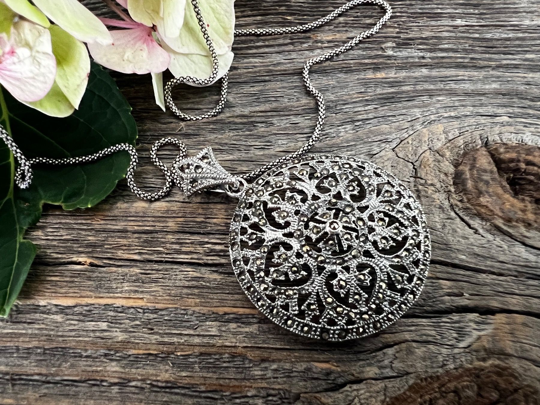 Anhänger: Anhänger rund Mandala Sterling Silber u Markasiten Boho Stil – Neu (gemäss Beschreibung) aus Bern von Jiffy 3