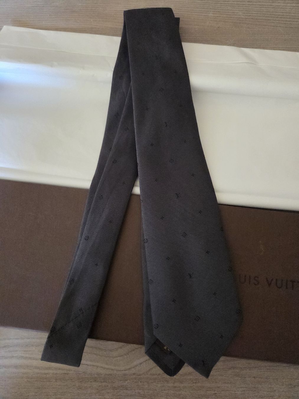 Louis Vuitton Cravatte: Krawatte Louis Vuitton anthrazit Muster.  – Nuovo e nell'imballaggio originale da Aesch BL venduto da cla_2k78 4