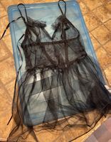Abito  trasparente nero in tulle, nuovo! Tg M/L