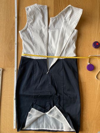 Gerry Weber Etui Kleid Gr.38 weiss/dunkel blau
