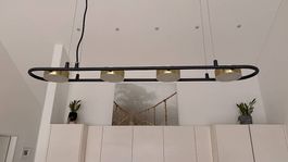 Moderne Pendelleuchte schwarz/gold  4-flammig 