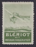 Flugspende Vignette 1912.8e grün, Blériot