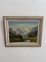 Vintage Alpen Gemälde Kandertal am Balmhorn von J. Ernst