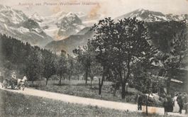 Hasliberg BE Ausblick Pension Weisstannen Alpen Kutsche