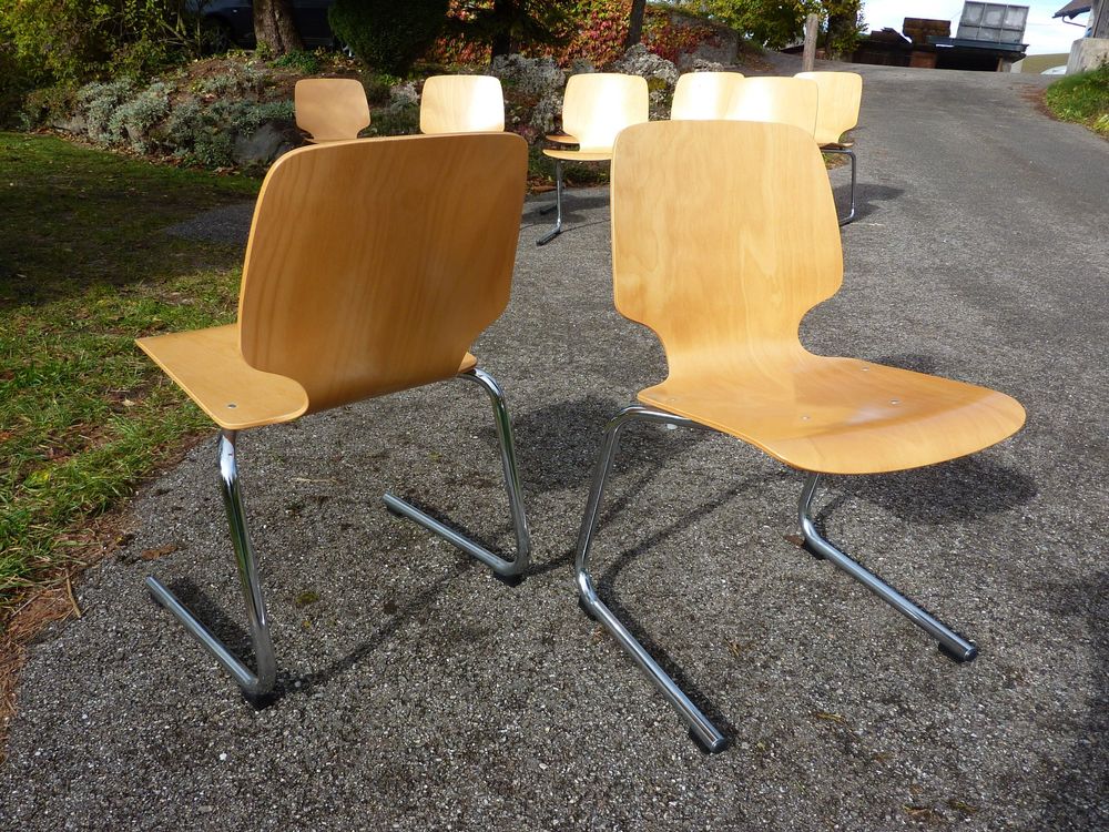 10 Stühle Freischwinger Stapelstühle Seminarstühle stapelbar 2